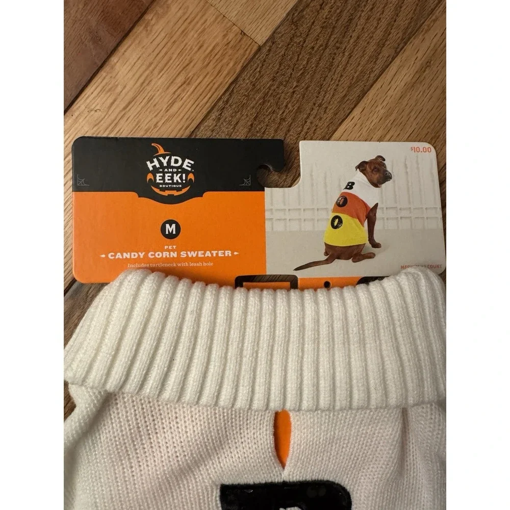 Hyde and Eek Candy Corn Dog Boo Sweater Size Medium NEW! TAGS!